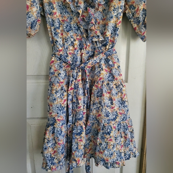 Ralph Lauren Black Label Prairie All Over Floral Print Midi Dress Womans Size 16 - Picture 4 of 10
